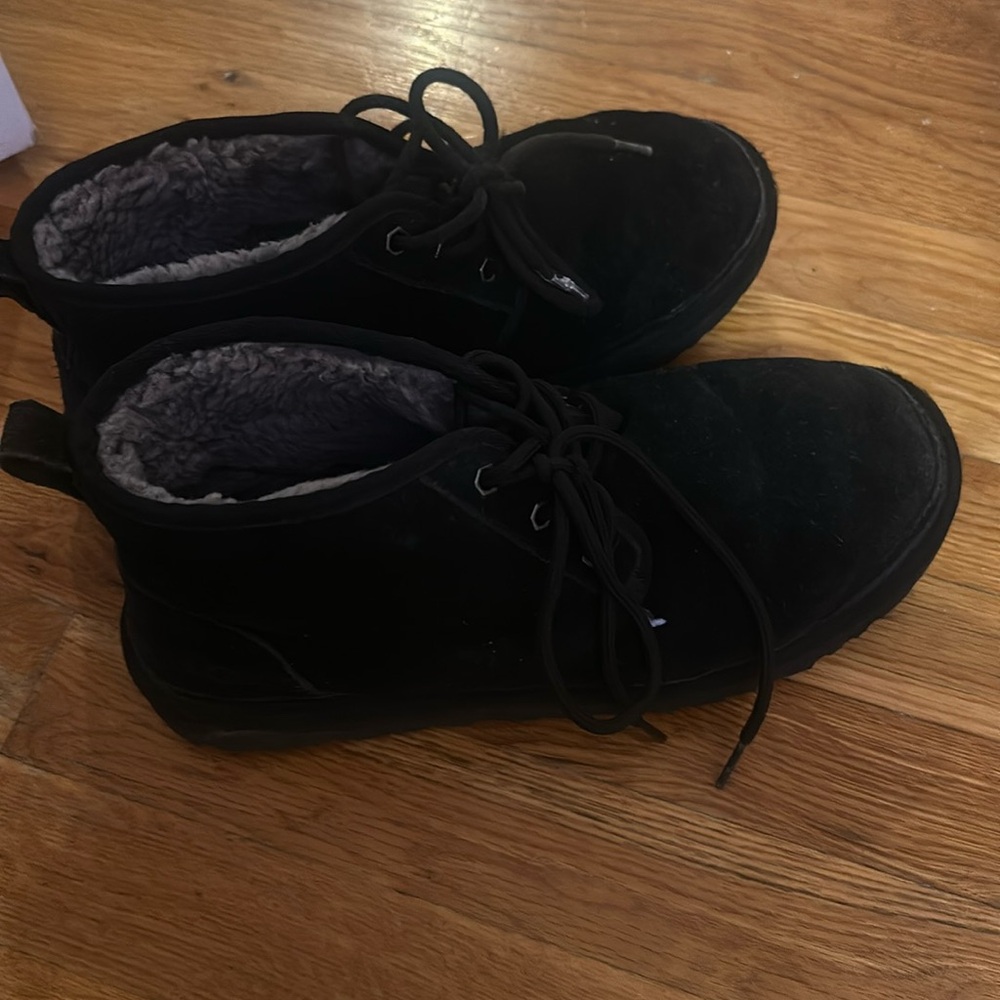 UGG Dark Lace-Up Boots with Cozy Lining